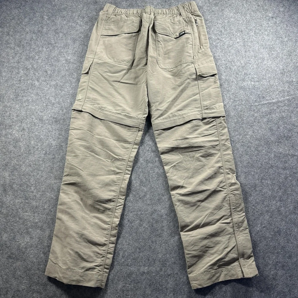 The North Face Convertible Cargo Pants Men 29 Tan Khaki Hiking Zip Off Outdoor